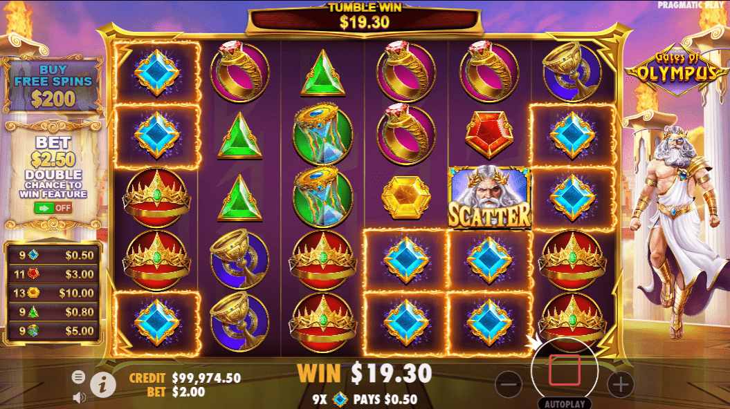 Free spins feature in Gates of Olympus