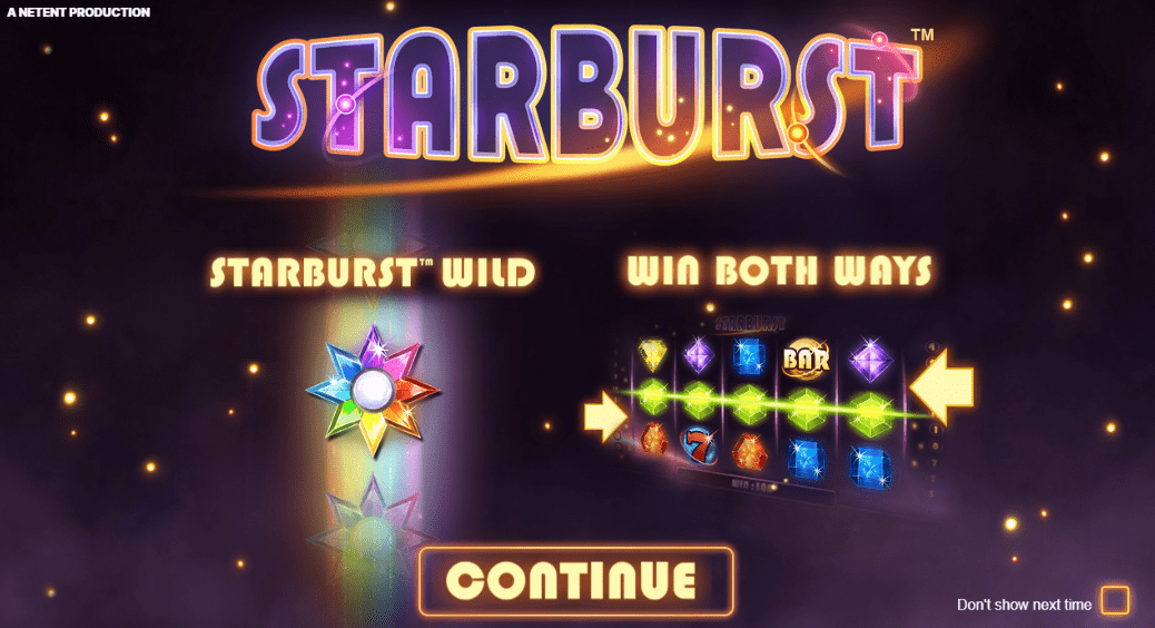 Engage in the Starburst slot game.